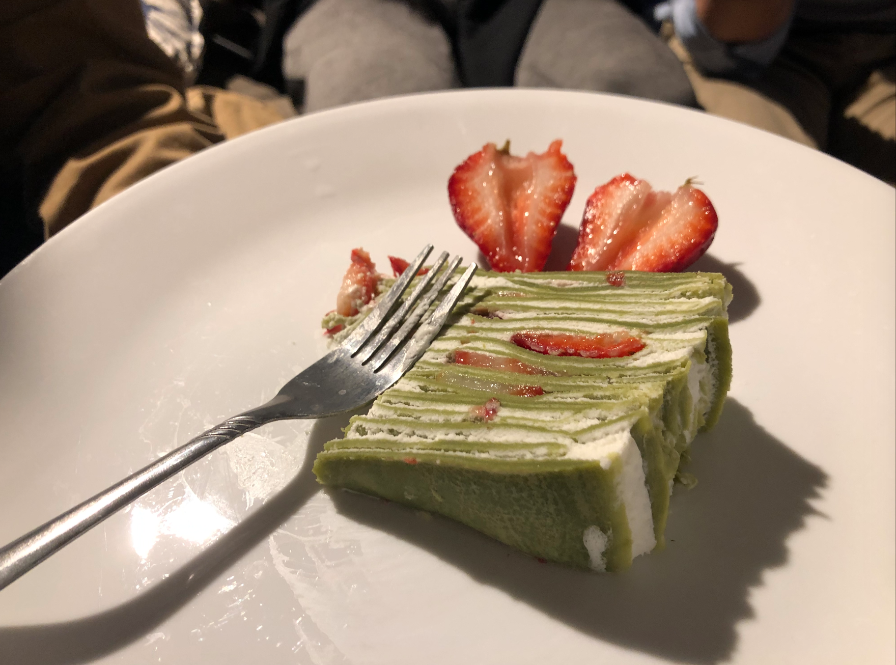 Image of Matcha Strawberry Mille Crepe Cake